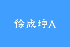 徐成坤A