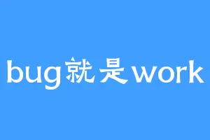 bug就是work