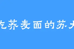 爱吃荞麦面的苏大人