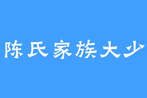 陈氏家族大少