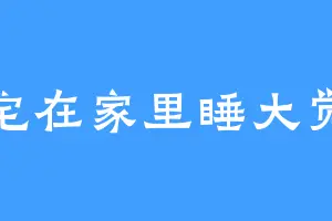 宅在家里睡大觉