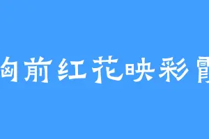 胸前红花映彩霞