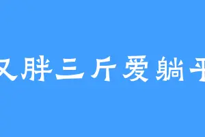 又胖三斤爱躺平