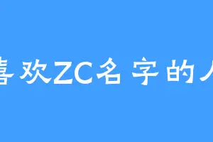 喜欢ZC名字的人