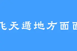 飞天遁地方面面