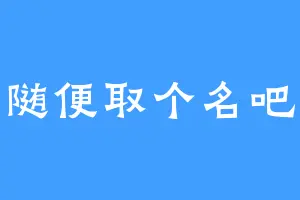 随便取个名吧