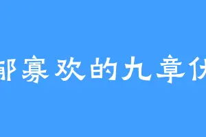 郁郁寡欢的九章伏藏