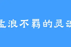 孟浪不羁的灵魂