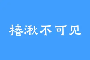 椿湫不可见