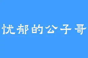 忧郁的公子哥