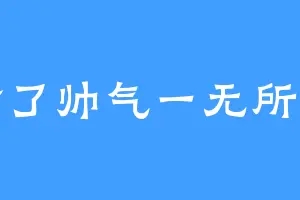 除了帅气一无所有