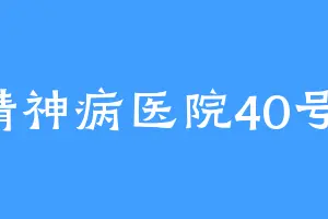 A精神病医院40号床