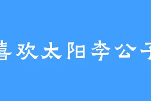 喜欢太阳李公子