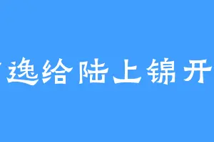 言逸给陆上锦开门