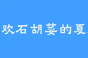 喜欢石胡荽的夏超