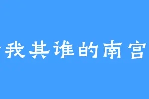舍我其谁的南宫鸿