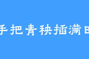 手把青秧插满田