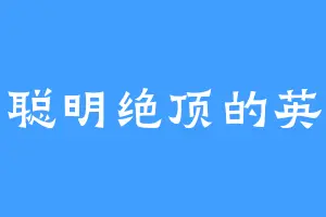 聪明绝顶的英