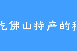 爱吃佛山特产的穆阳